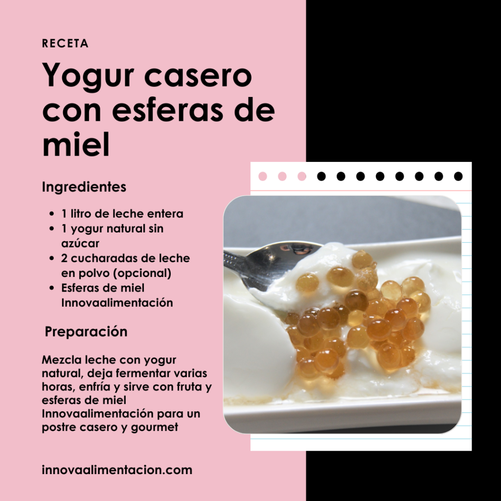 Cómo hacer yogur casero con esferas de miel gourmet
