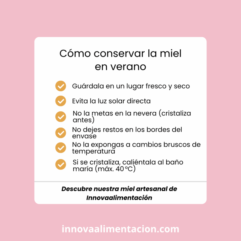 Cómo conservar la miel en verano